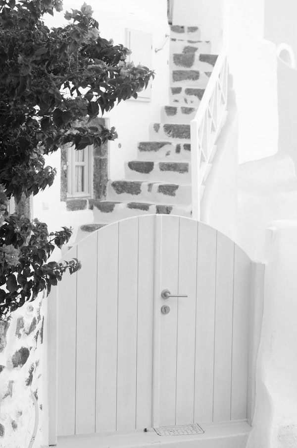 Santorini Oia in Black White 4