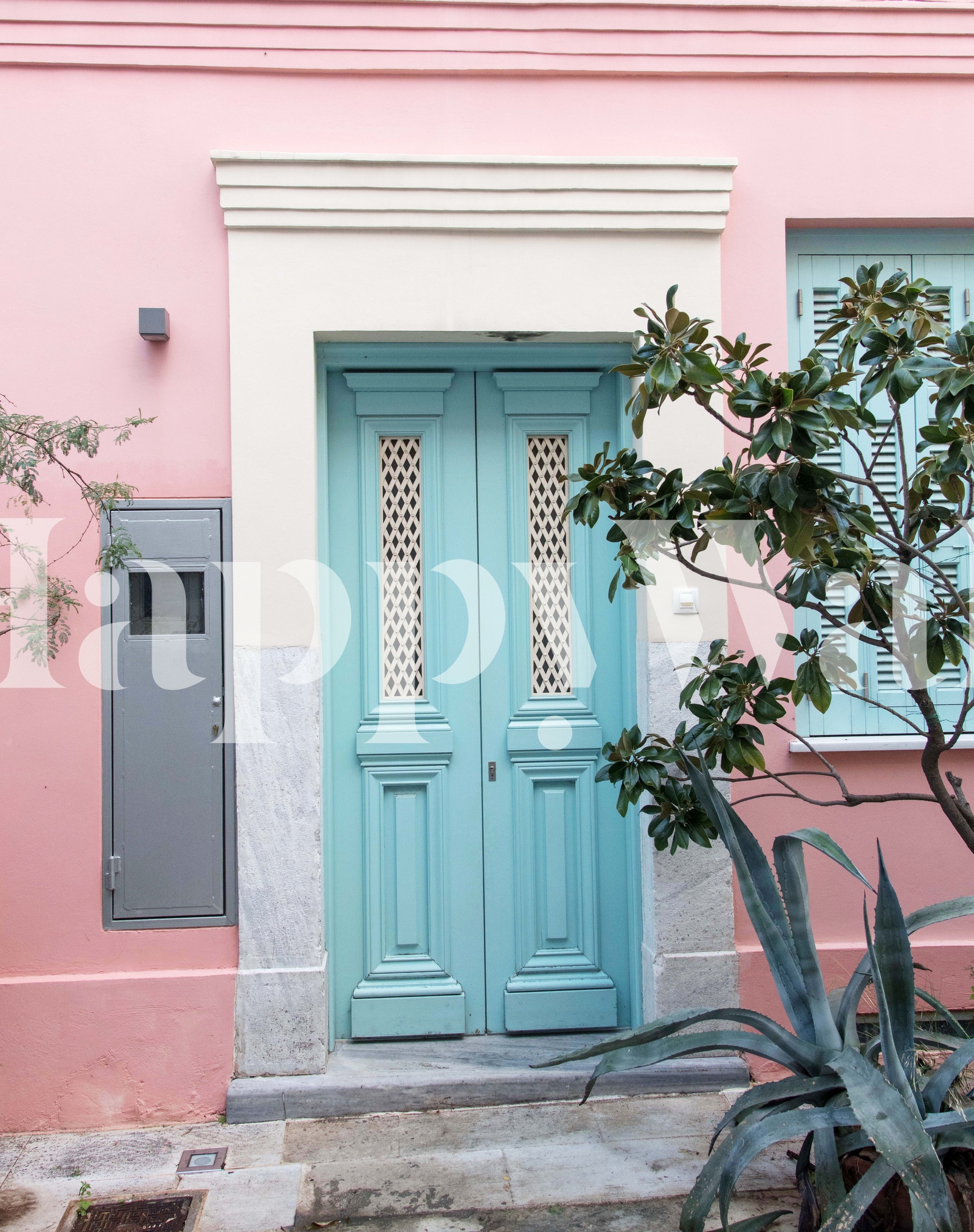 Get Enchanted by the Pink House in Athens Wallpaper Happywall