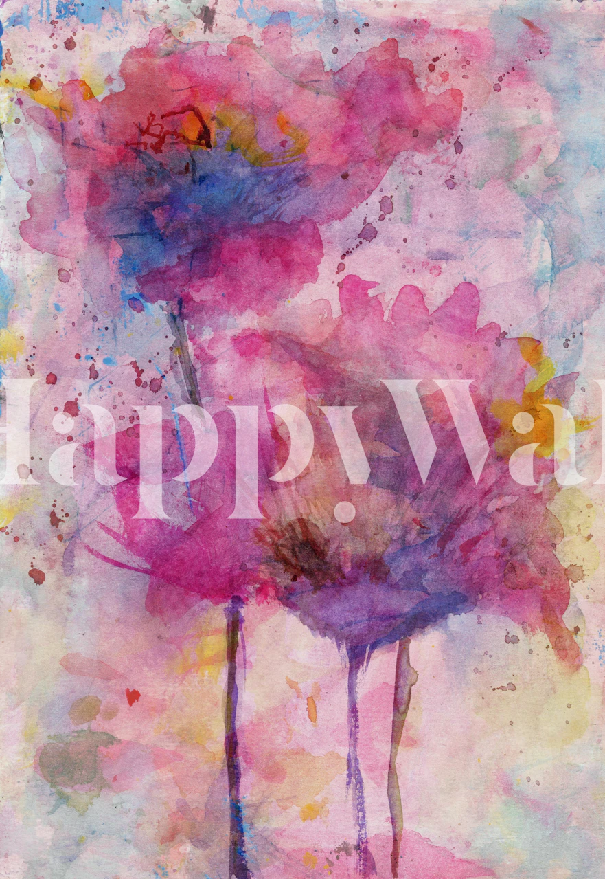 Tulip wallpaper displayed in a room