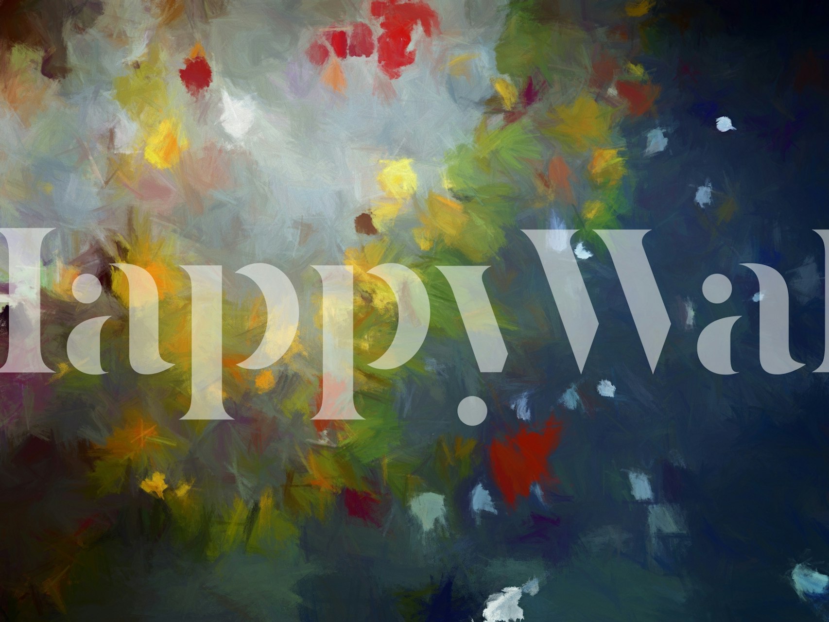 Abstract floral wallpaper design in a room