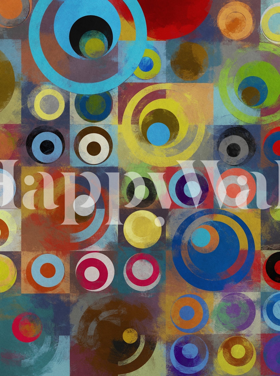 Colorful geometric circles pattern in various colors wallpaper