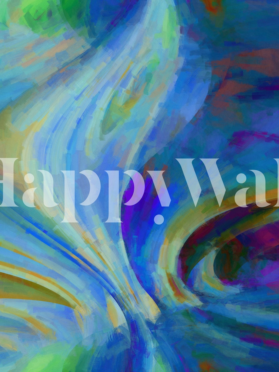 Abstract swirling patterns in blue and green colors wallpaper