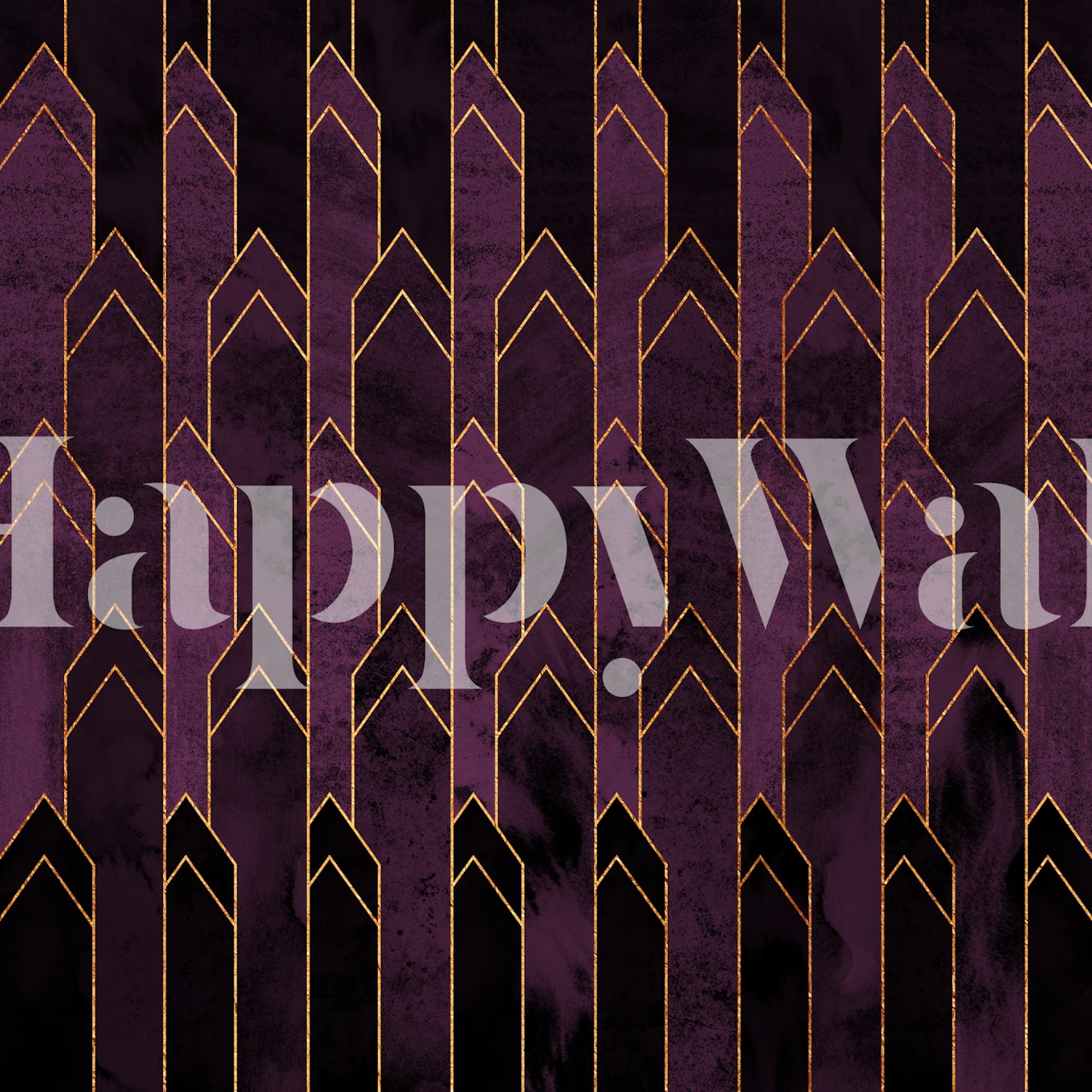 Pretty Purple Plum Geometry wallpaper in a room