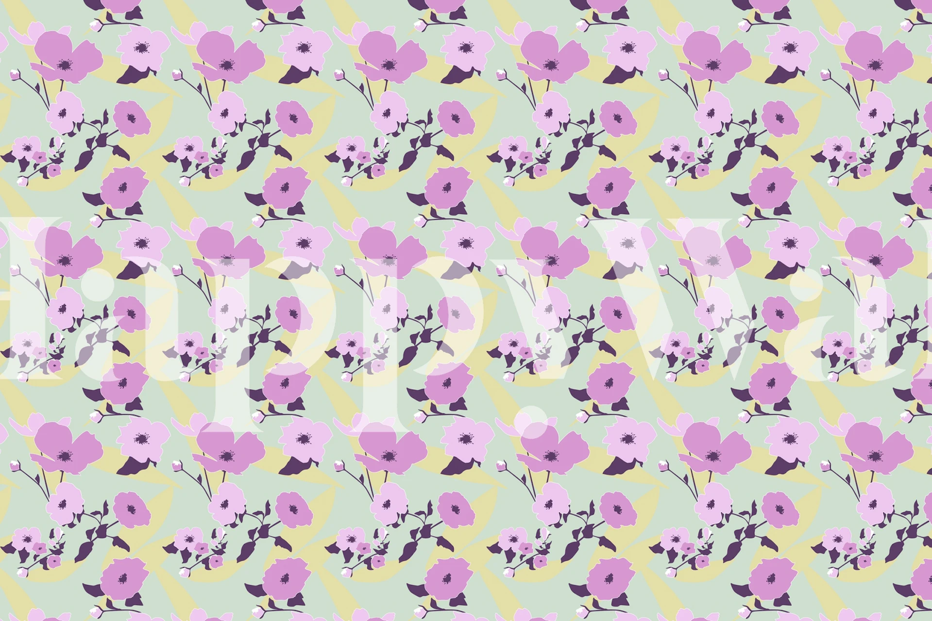 Modern Flowers pink nectar wallpaper in a room