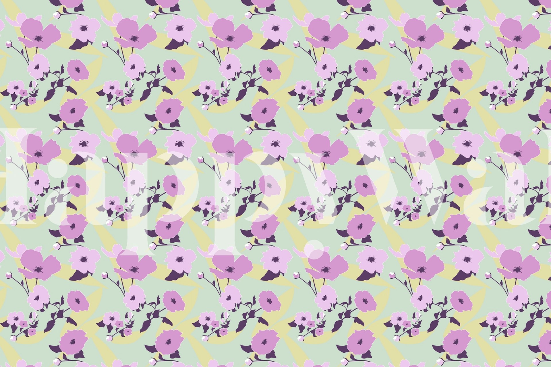 Modern Flowers pink nectar wallpaper in a room