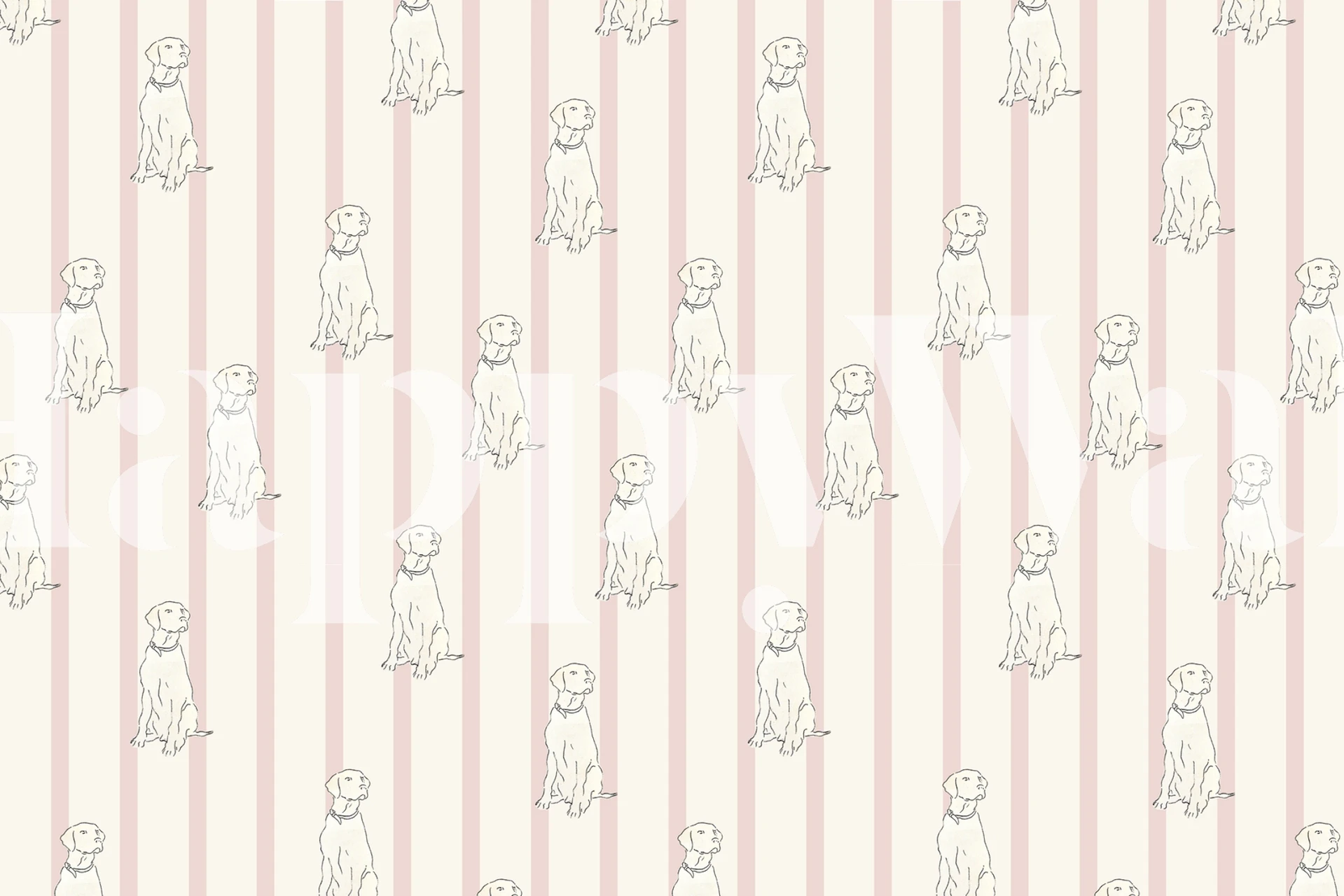 Papel de parede Dog Stripes em um ambiente de quarto