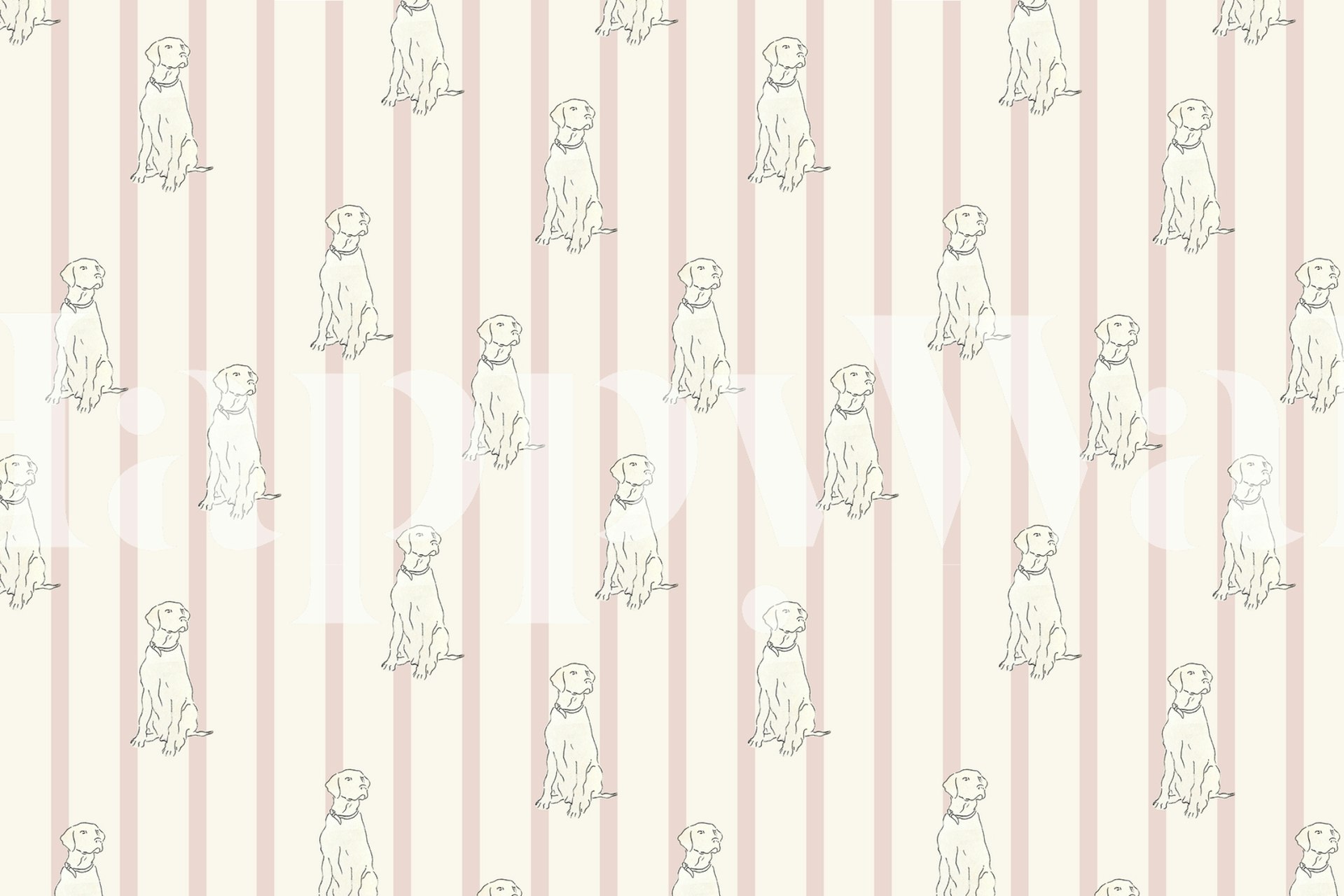 Dog Stripes wallpaper in a room setting