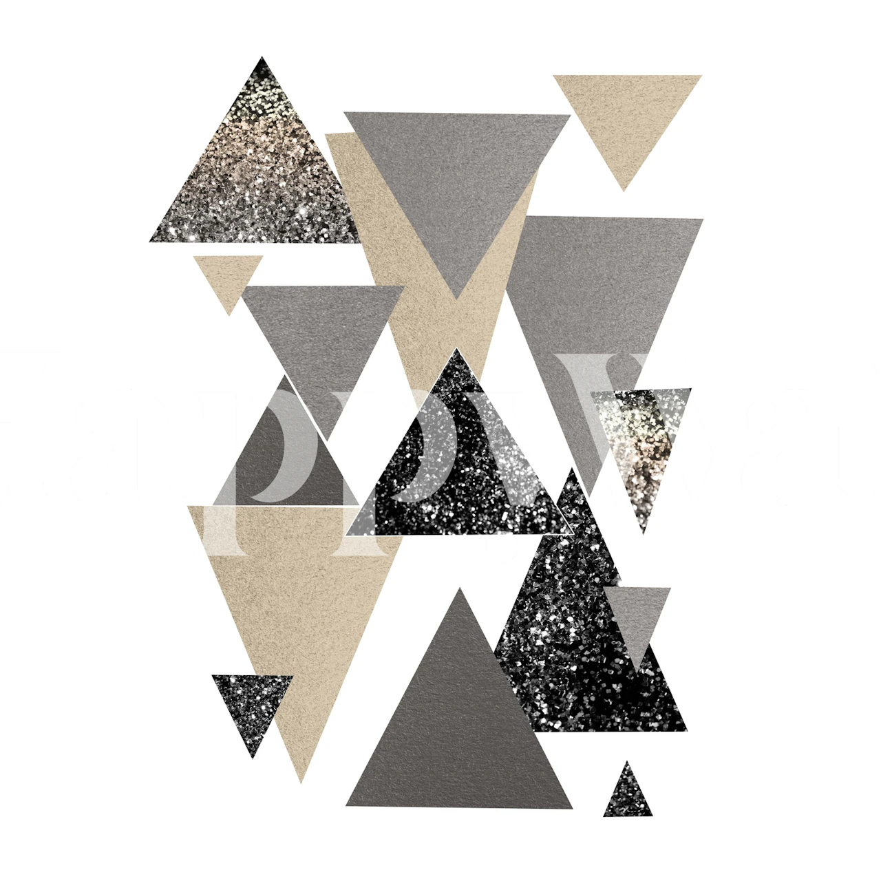 Geometric Triangles Glitter 2 wallpaper in a room