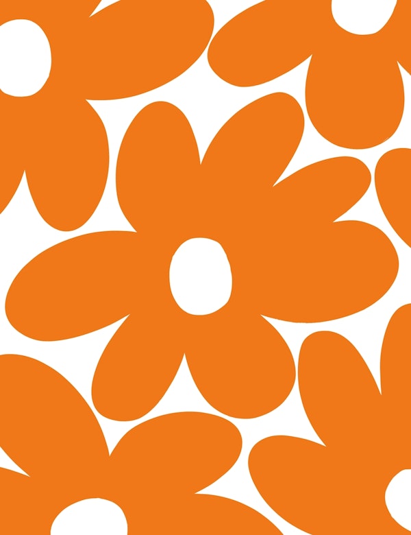 Retro Daisy Flowers Orange 1