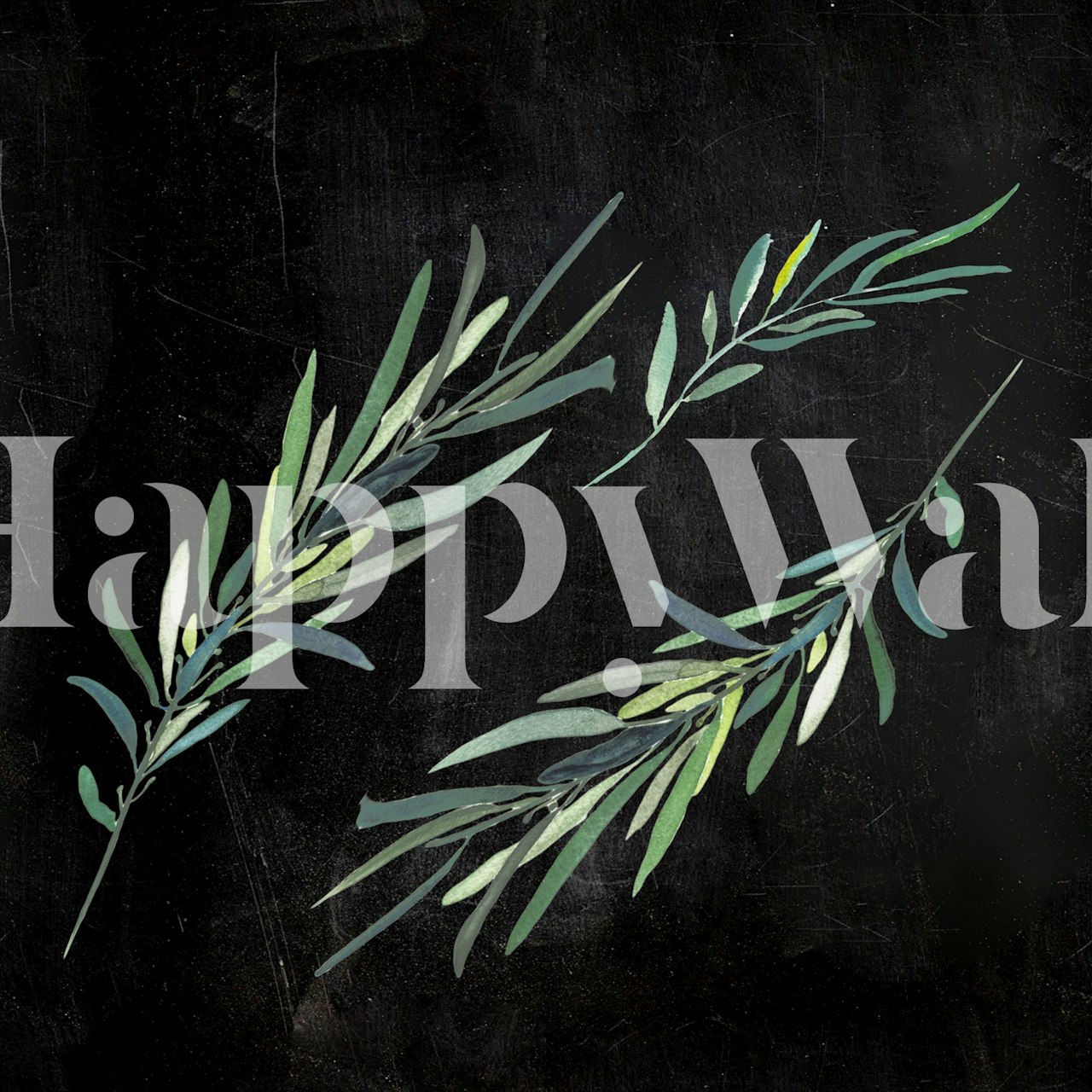 Eucalyptus wallpaper design on chalkboard