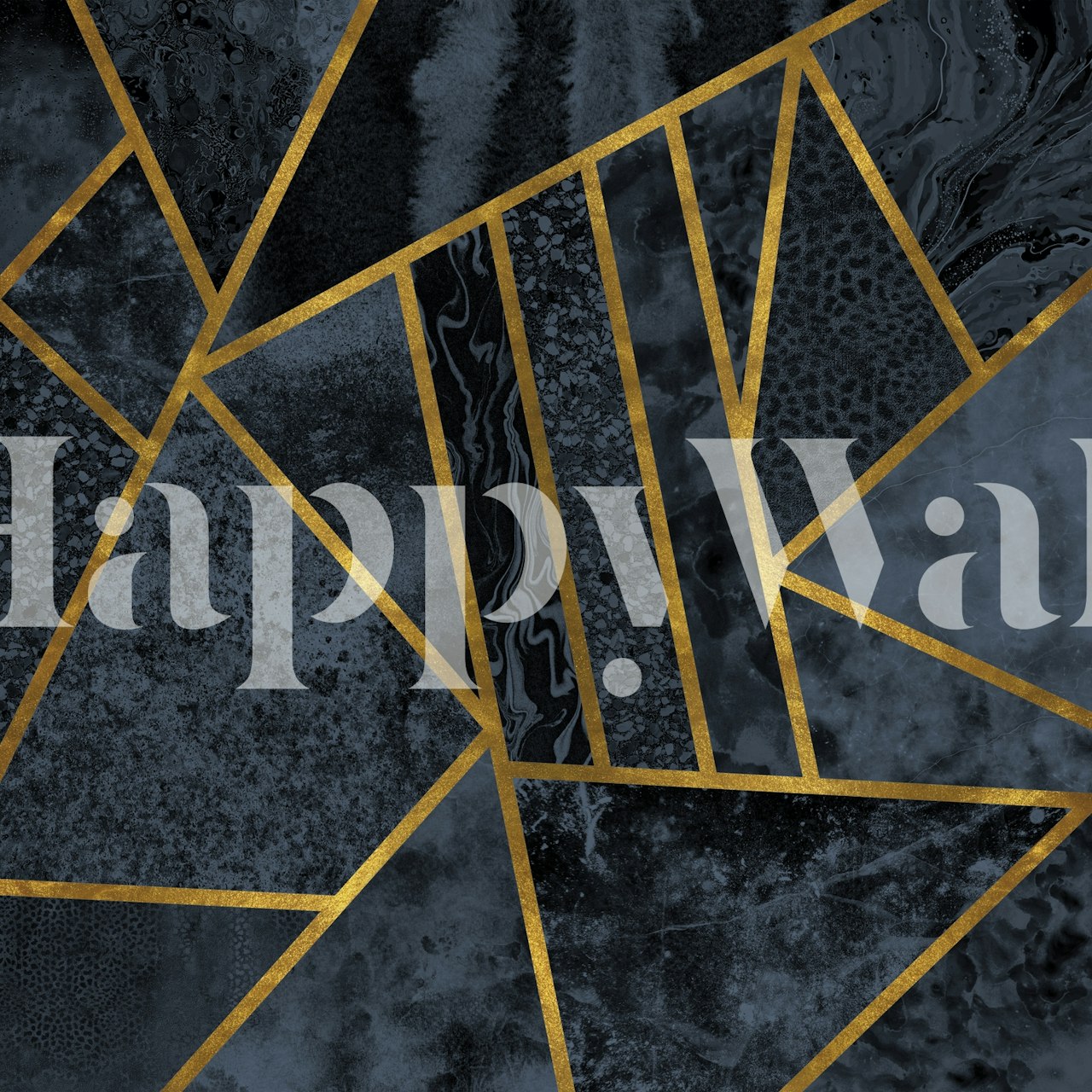 Soft Blue Geo Stone wallpaper in a room