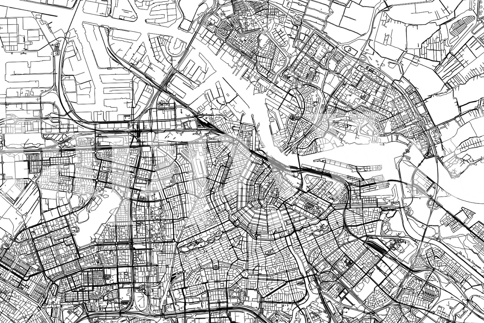 Tapeta Amsterdam Map v moderní místnosti