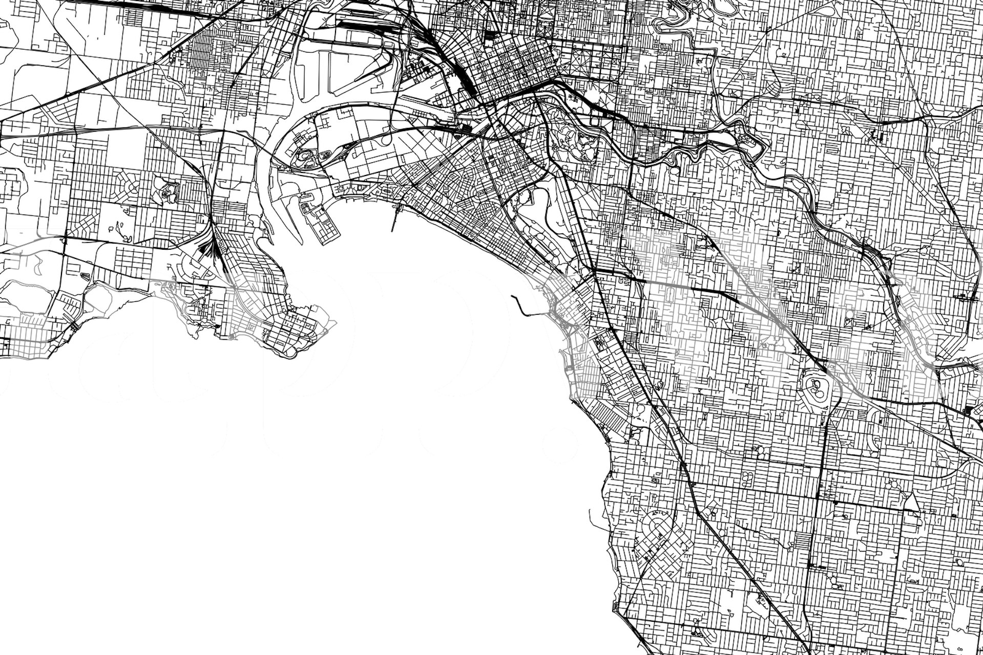Melbourne Map Wallpaper Meticulously Designed Road Map Murals Happywall