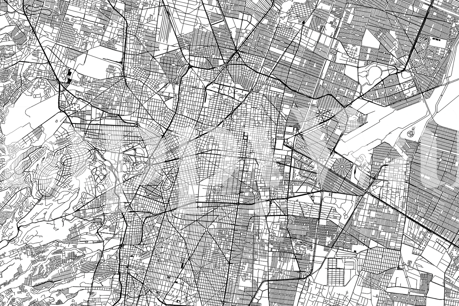 Monochrome city map design with intricate streets and layouts wallpaper