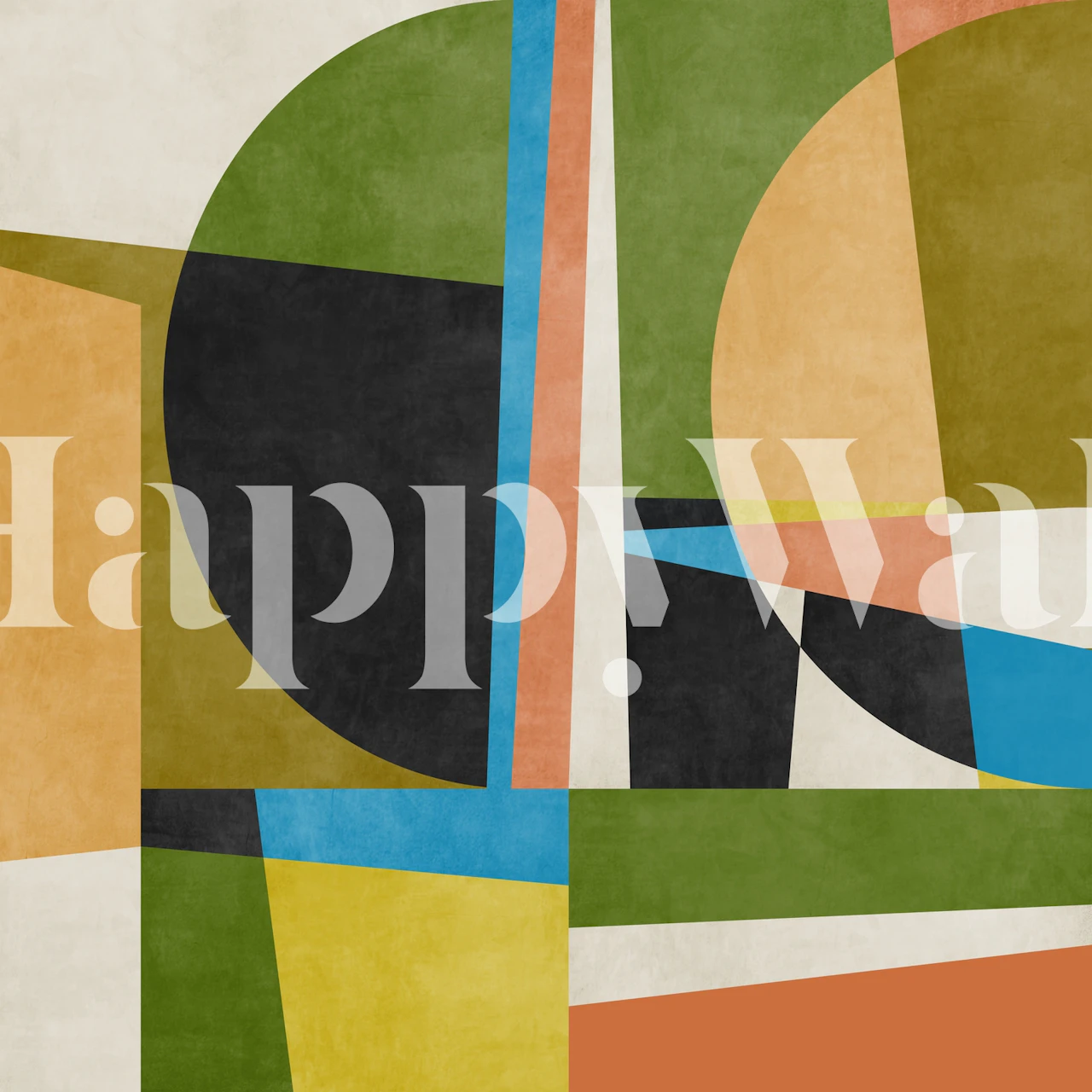 Geometric pattern wallpaper in a stylish room