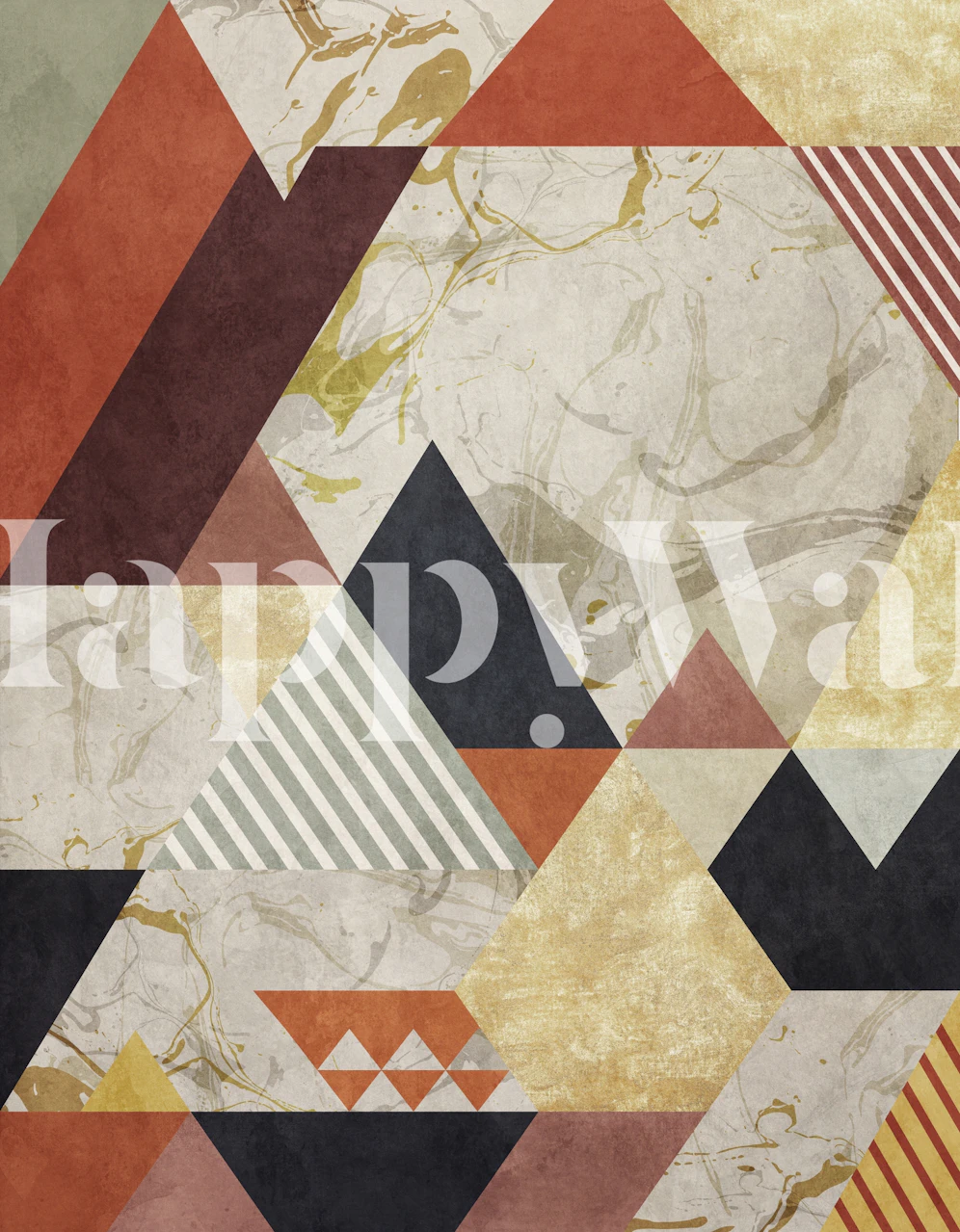 Geometric with Triangles 9 wallpaper displayed in a room