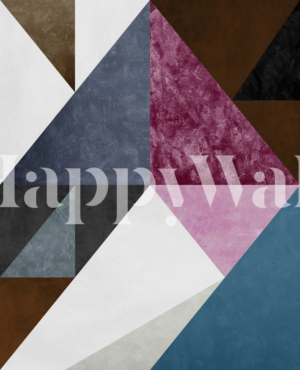Geometric color block design in dark and muted tones wallpaper