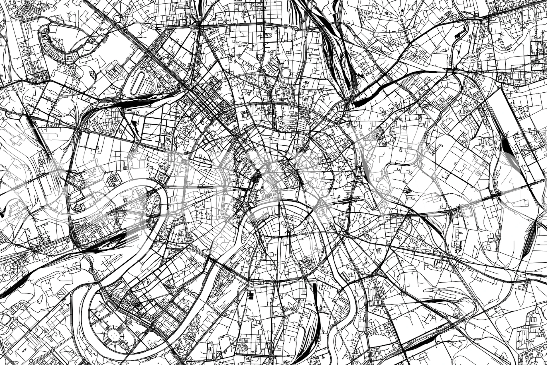 Moscow Map wallpaper in a stylish room