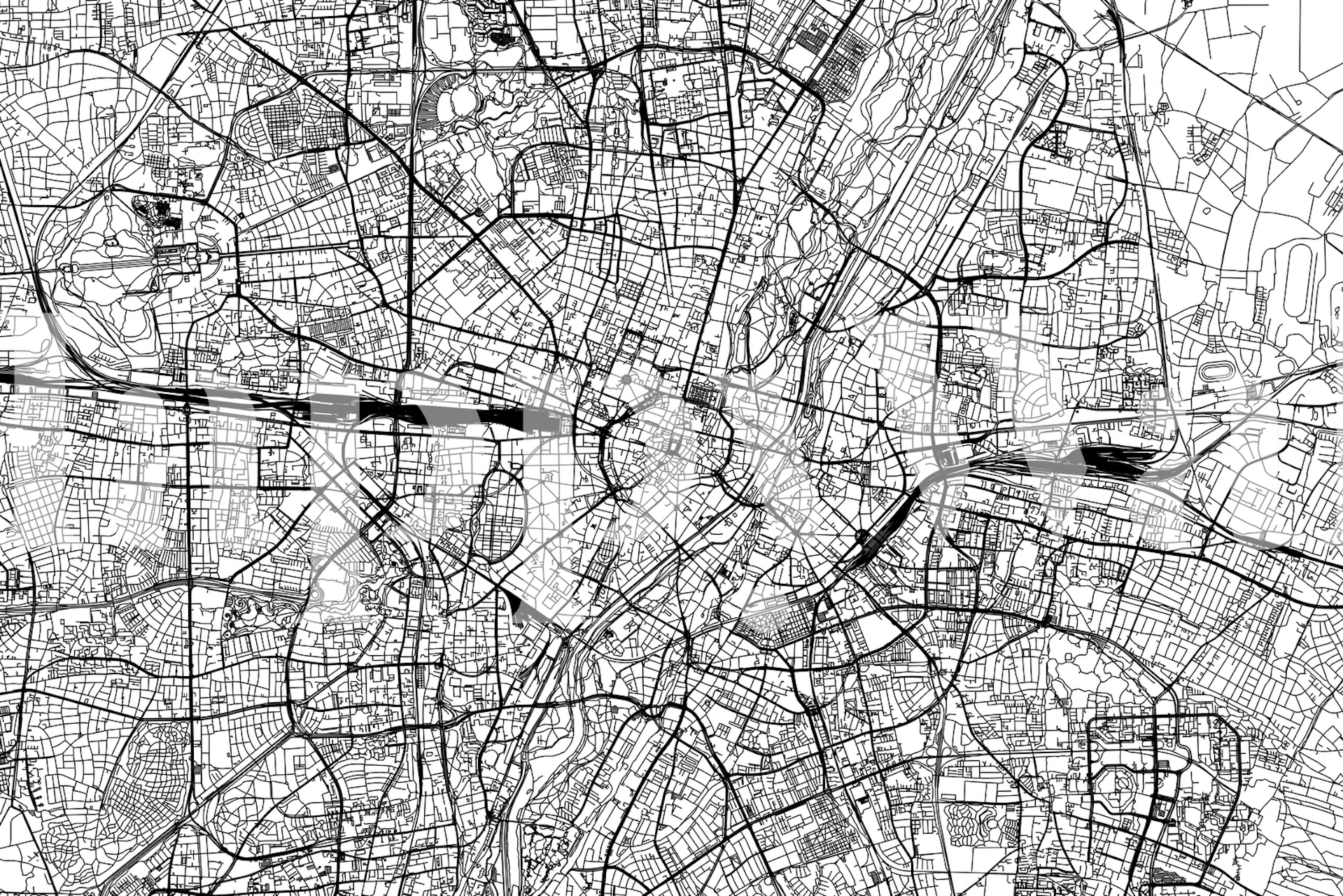 Detailed Munich City Map Wallpaper