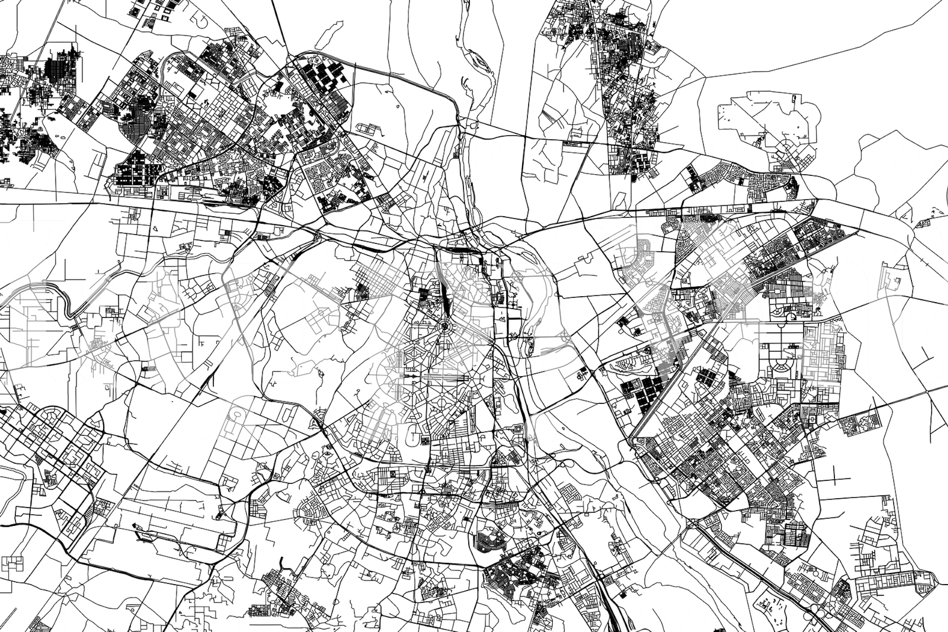 Wallpaper dettagliato New Delhi Map