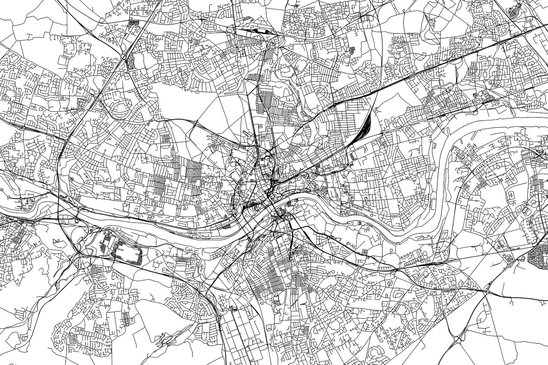 Newcastle Map wallpaper - Happywall