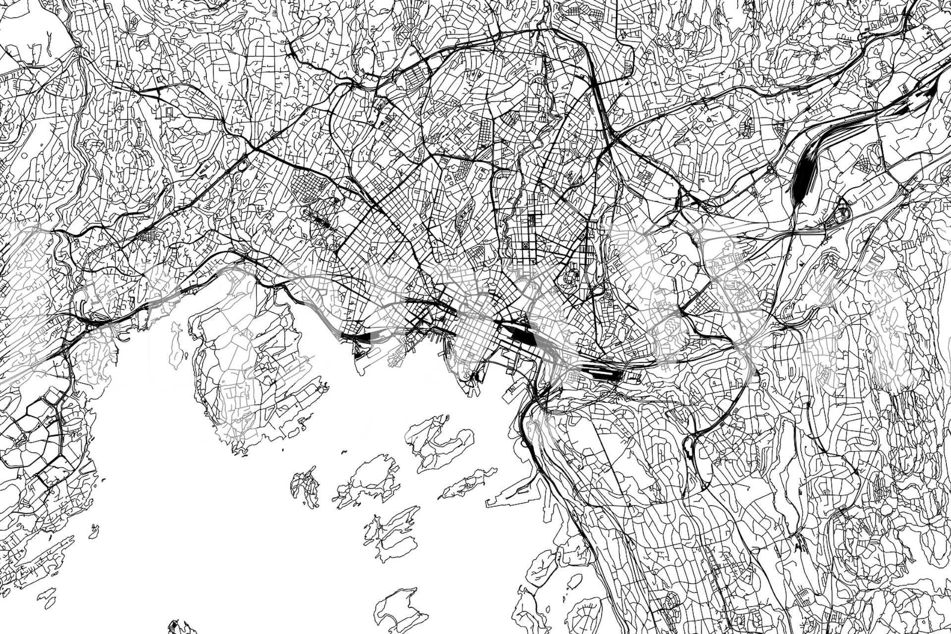 Carta da parati Oslo Map in una stanza moderna