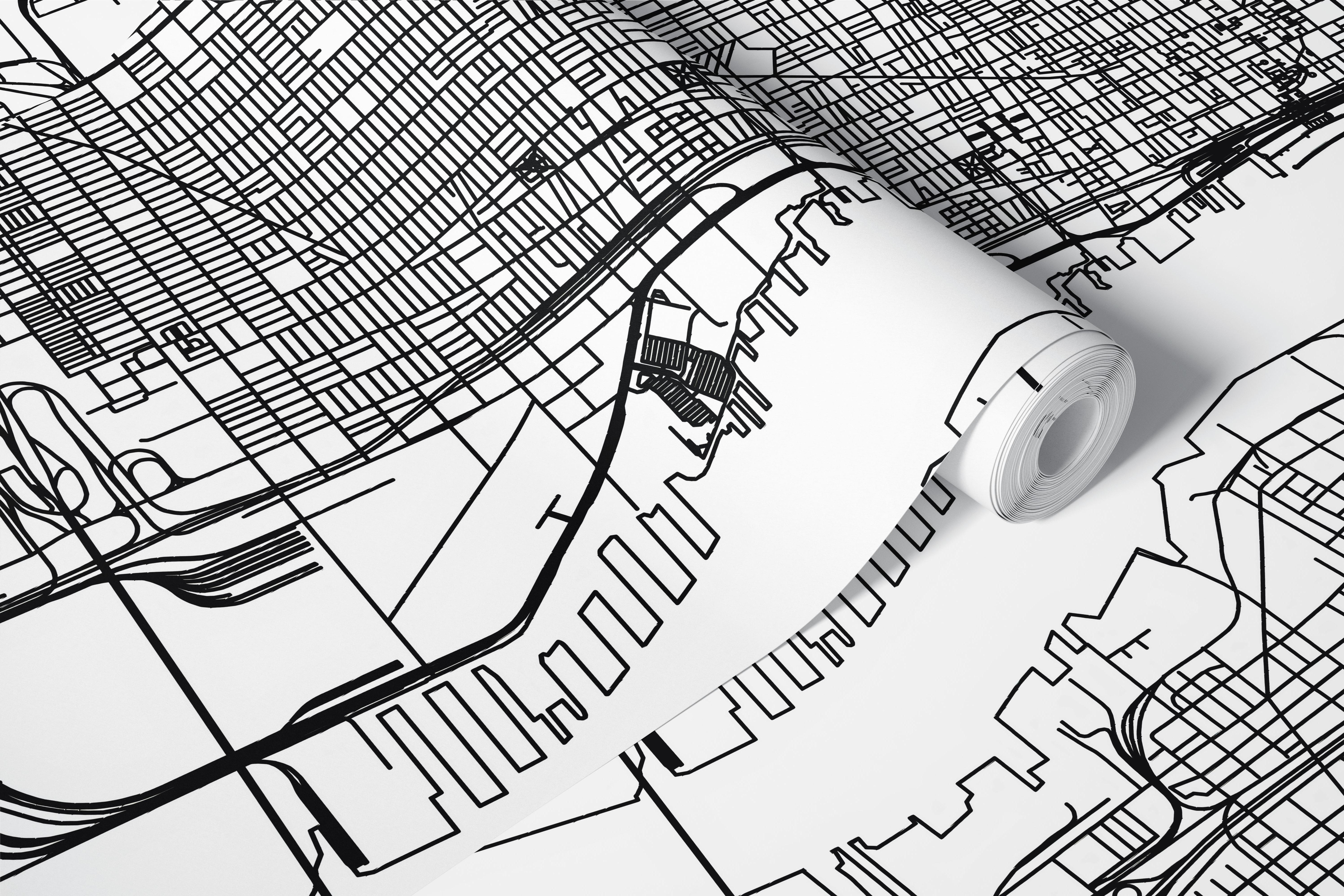 Tapet Philadelphia Map într-o cameră modernă