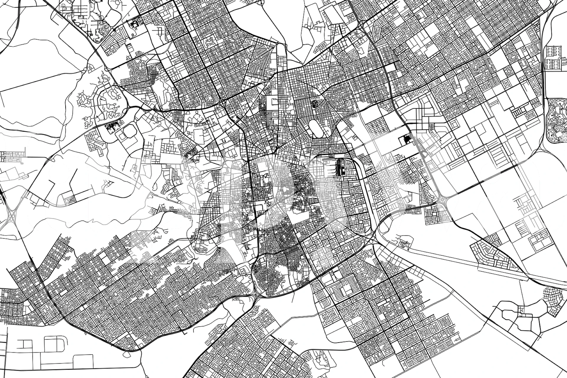 Υψηλής ποιότητας Riyadh Map τοίχος