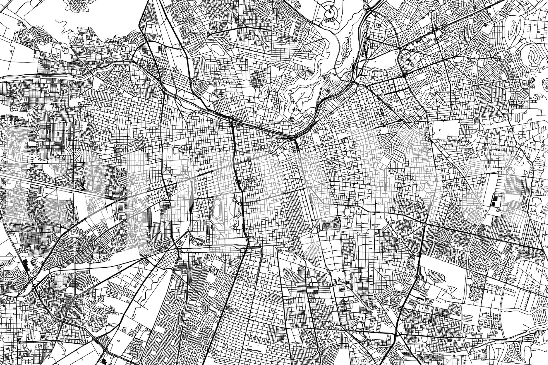 Santiago Map tapet i udstillingslokalet