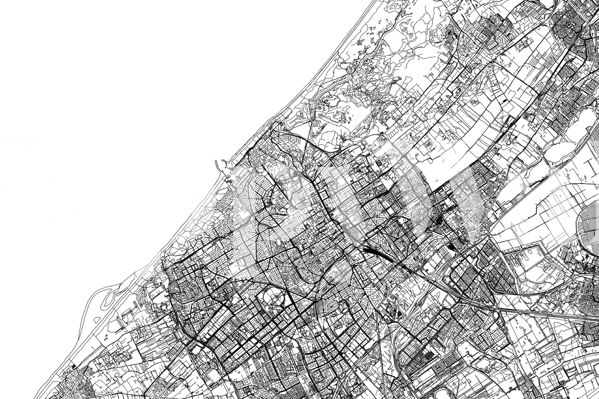 The Hague Map wallpaper in a modern room