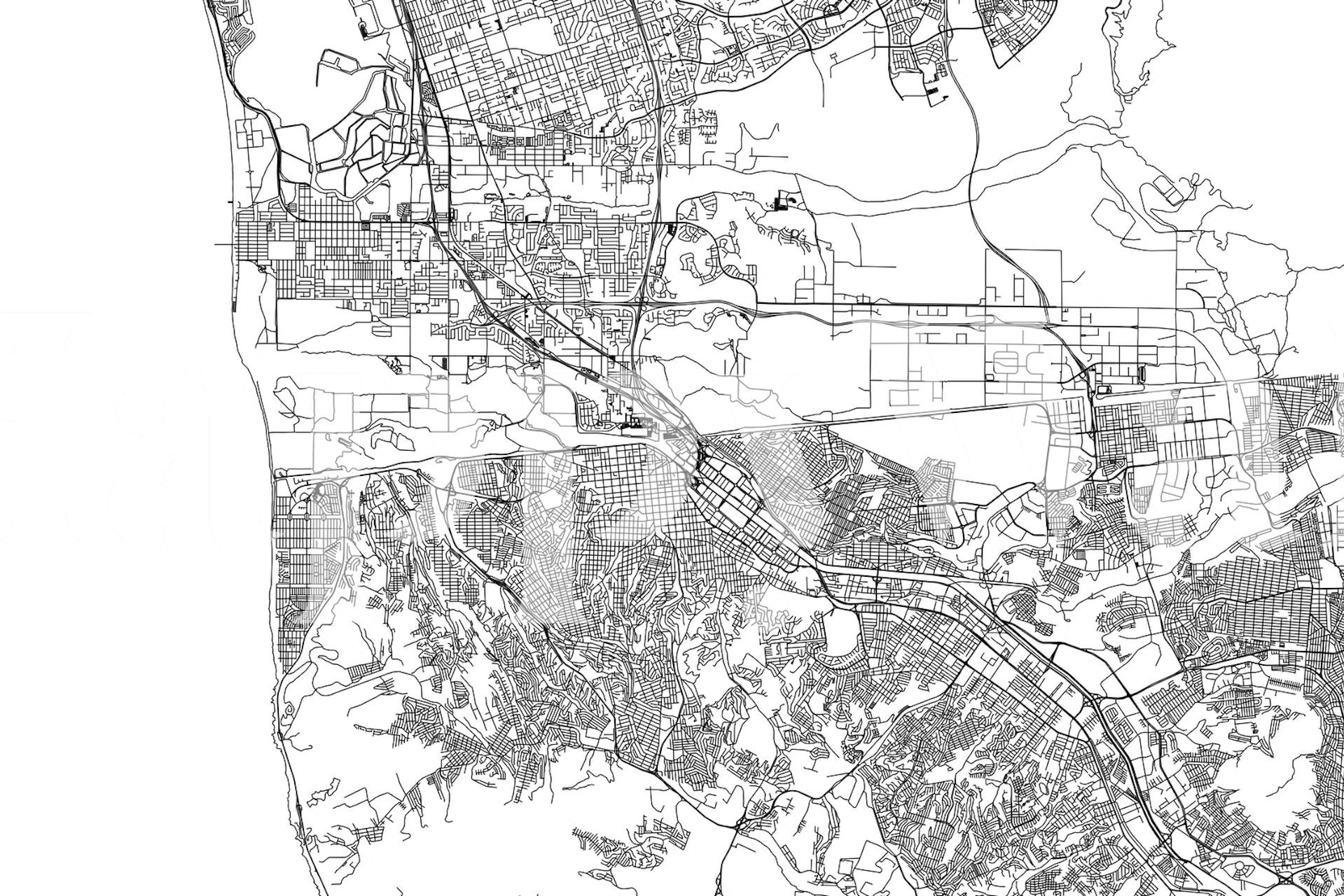 Tijuana Map wallpaper displayed in a room