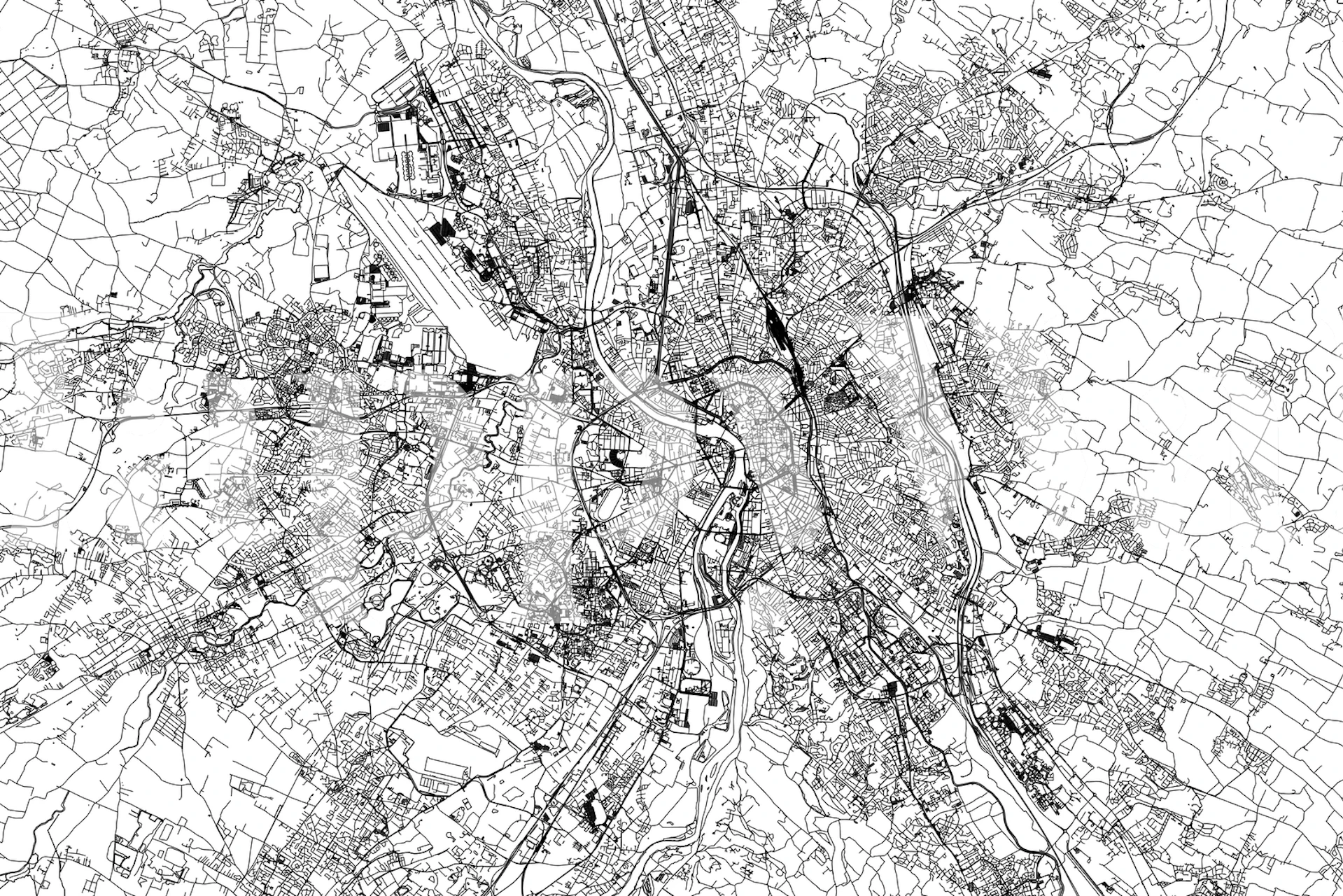 Black and white city map illustration wallpaper