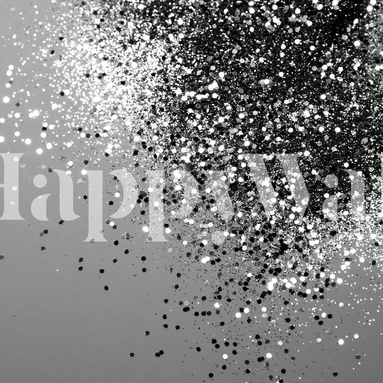 Silver and gray glitter wall mural for a touch of elegance