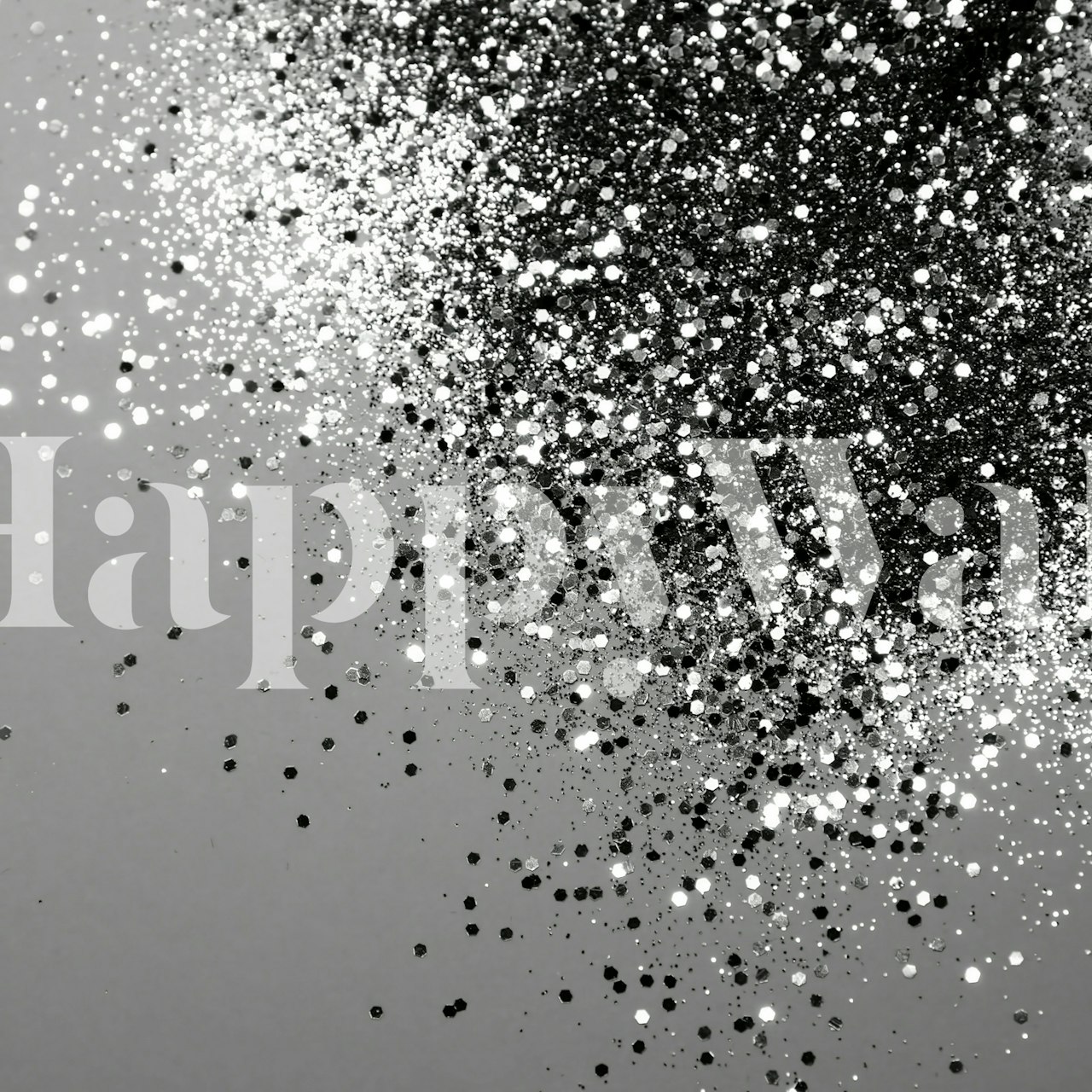 Silver and gray glitter wall mural for a touch of elegance