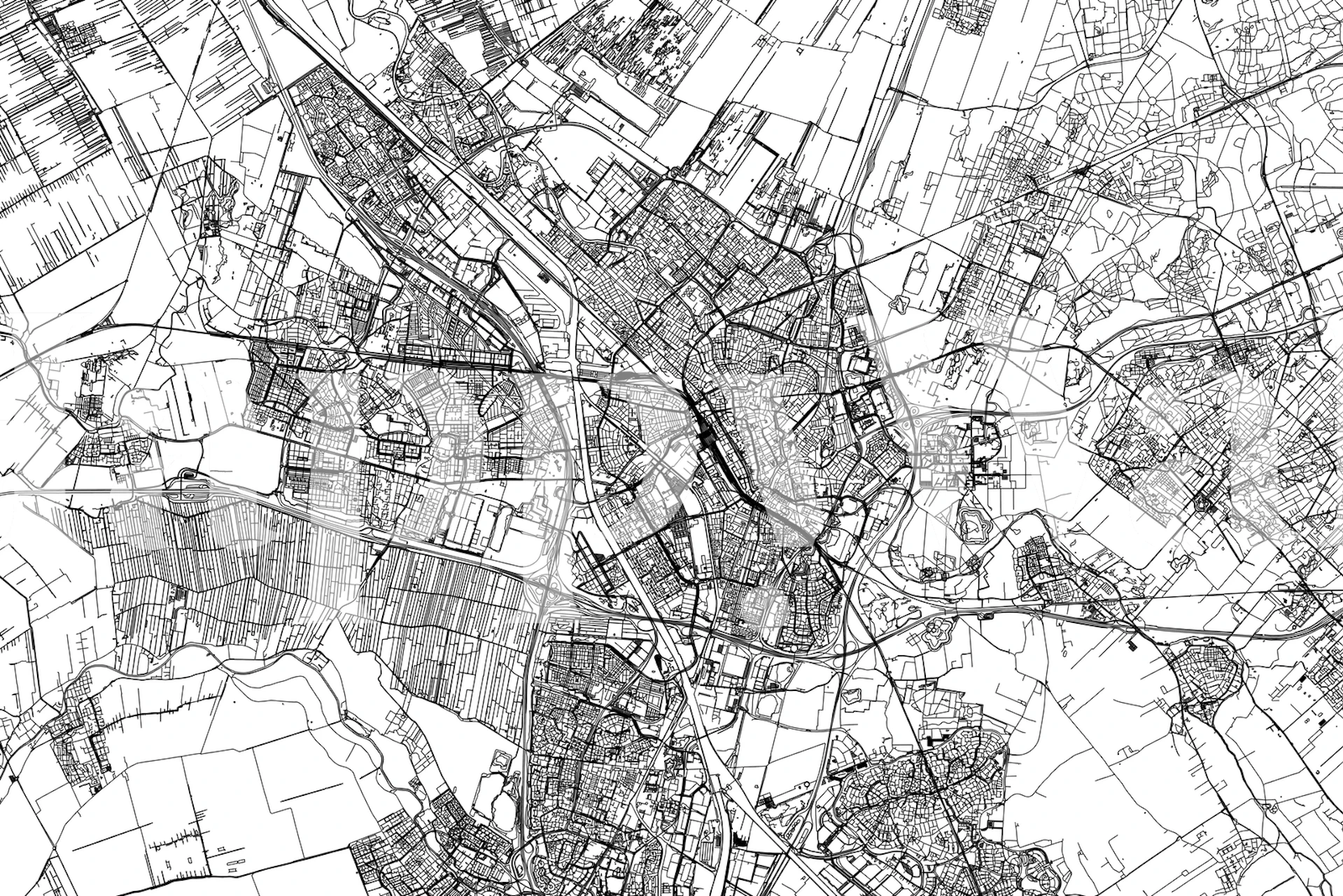 Utrecht Map wallpaper displayed in a room