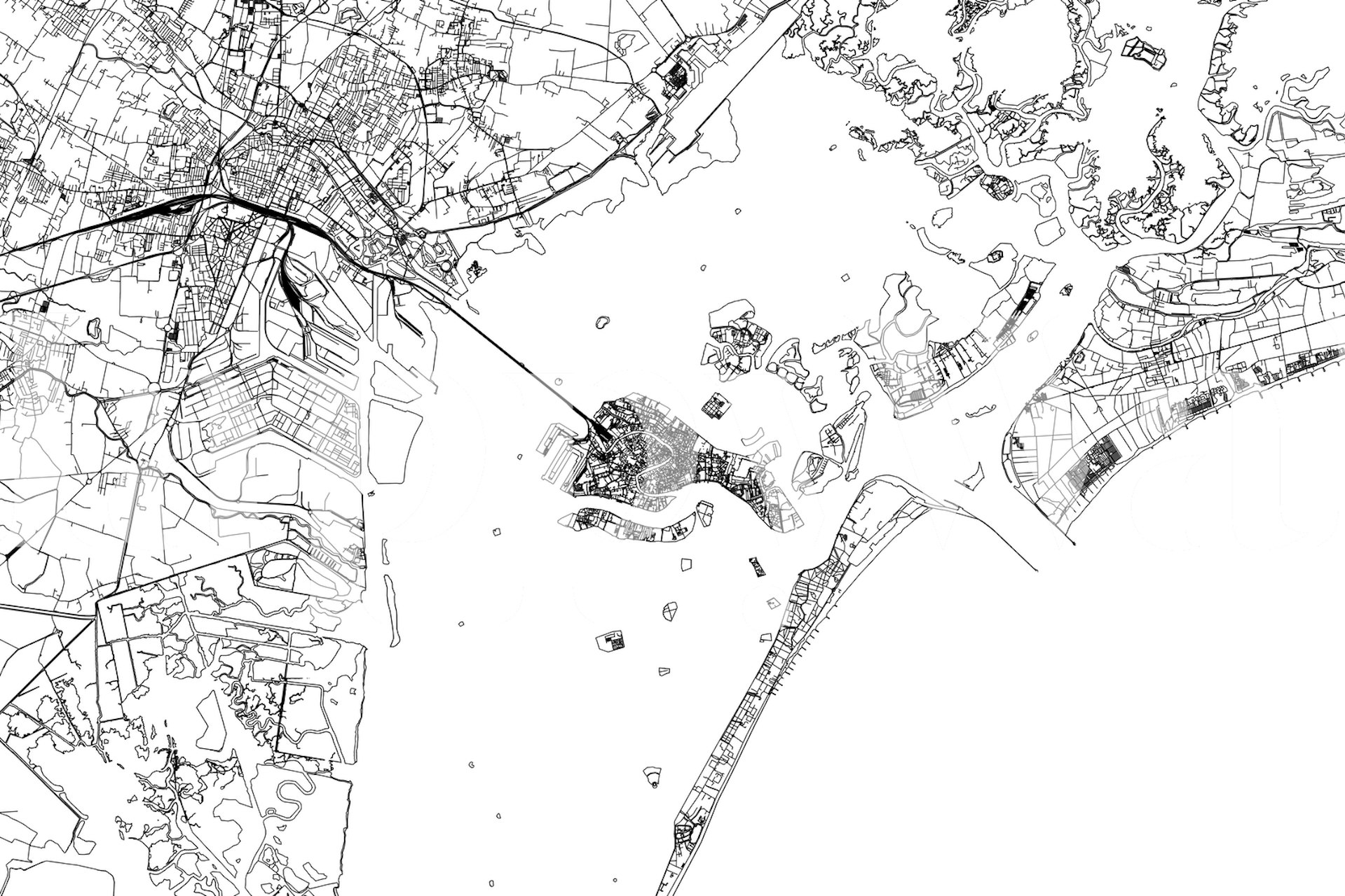 Venice Map wallpaper displayed in a room