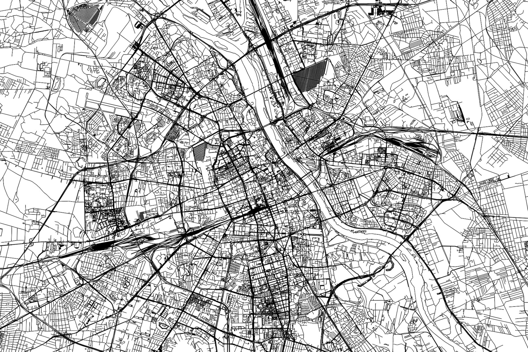 Warsaw Map Wallpaper Buy Online on Happywall