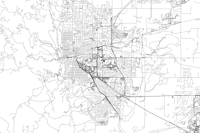 Boulder Map Black and White Wallpaper
