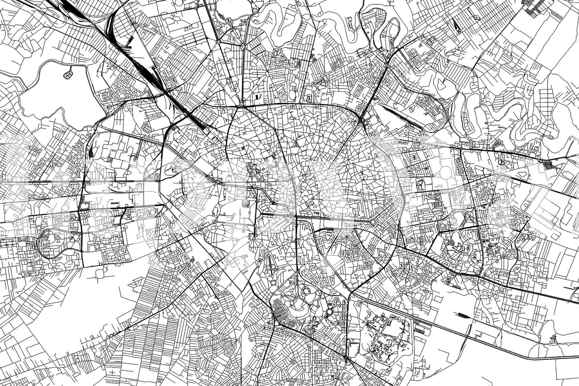 Bucharest Map behang in een stijlvolle kamer