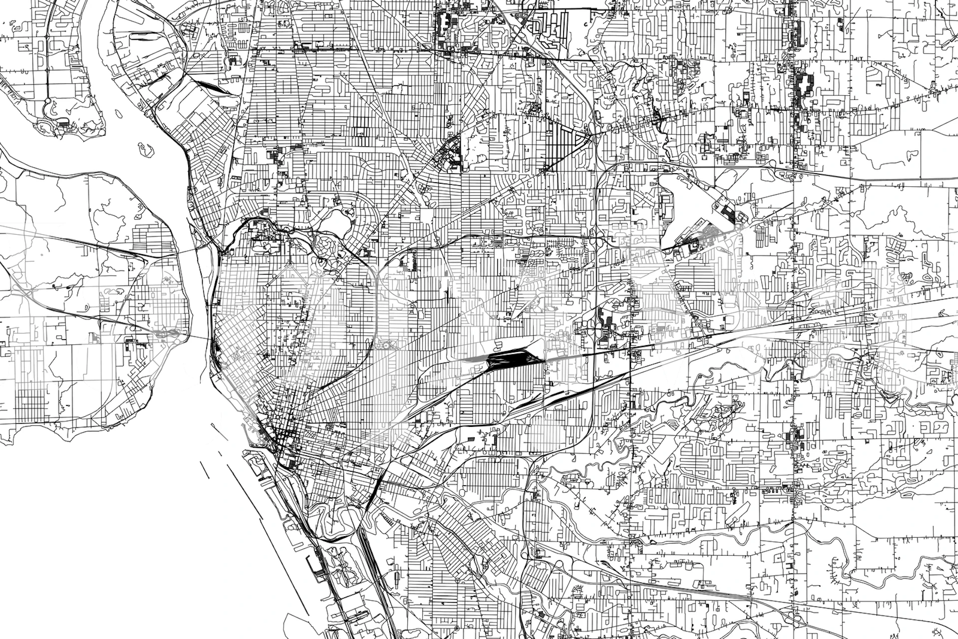 Buffalo Map tapet i ett modernt interiör
