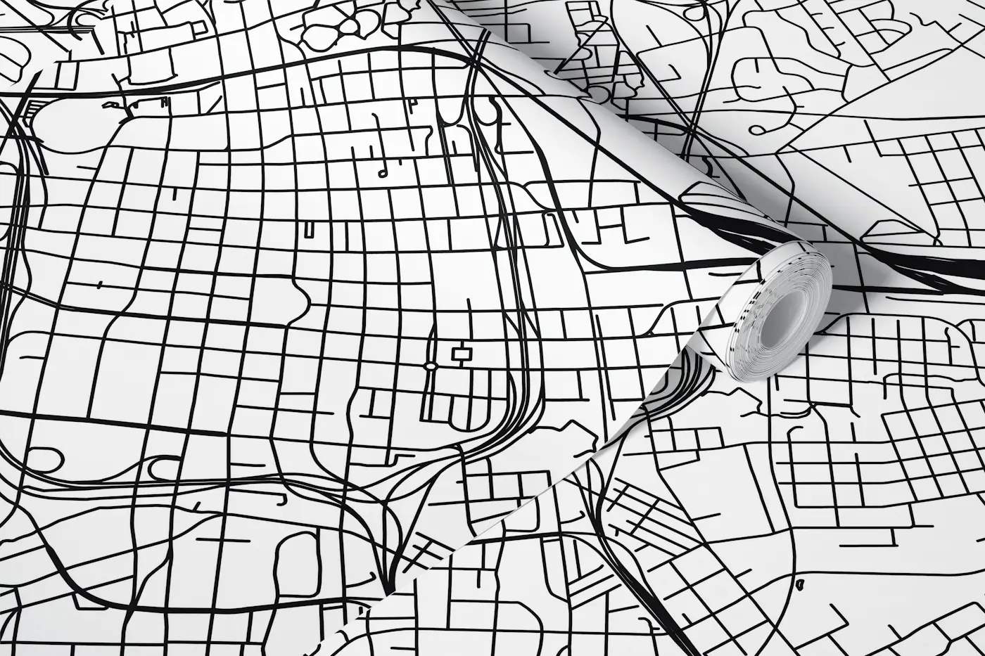 Charlotte Map wallpaper roll