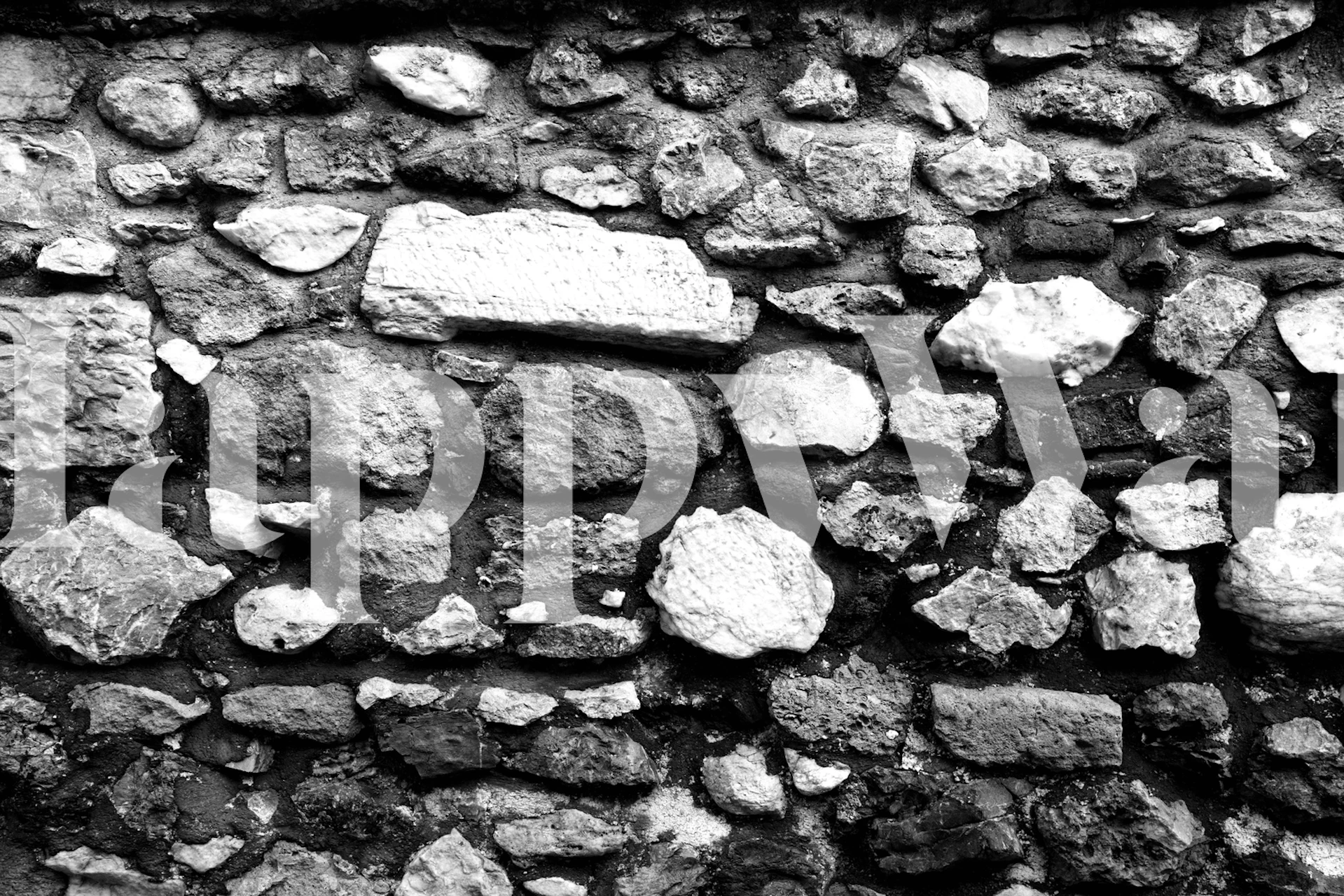 Black and white stone wall texture wallpaper