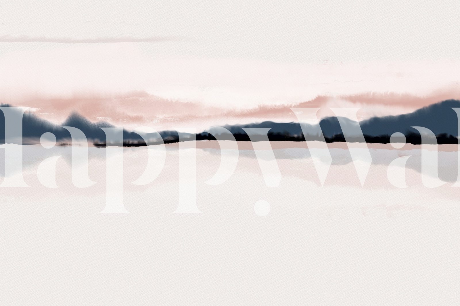 Minimalist horizon design with soft pink and blue hues wallpaper
