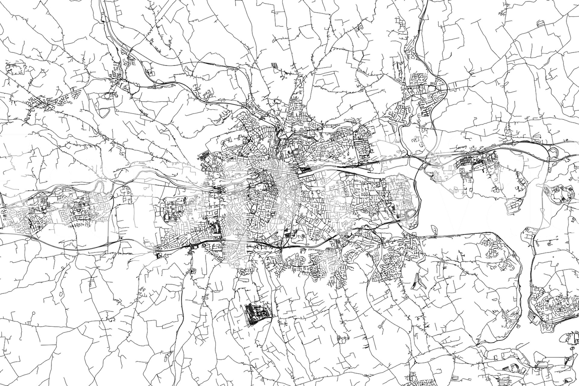 Muurdecoratie behang dat de Cork Map, Ierland afbeeldt