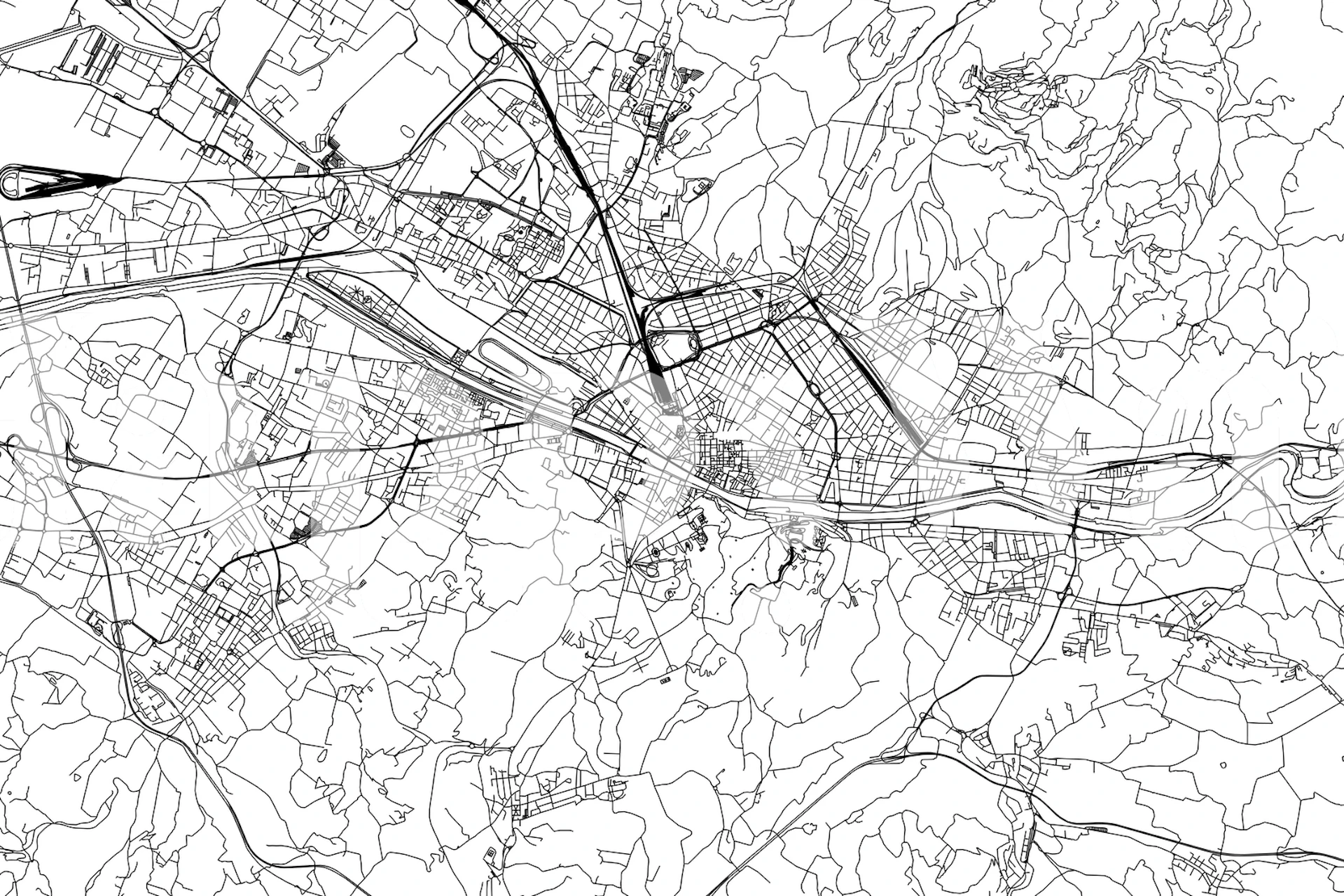 Florence map wallpaper design in a room