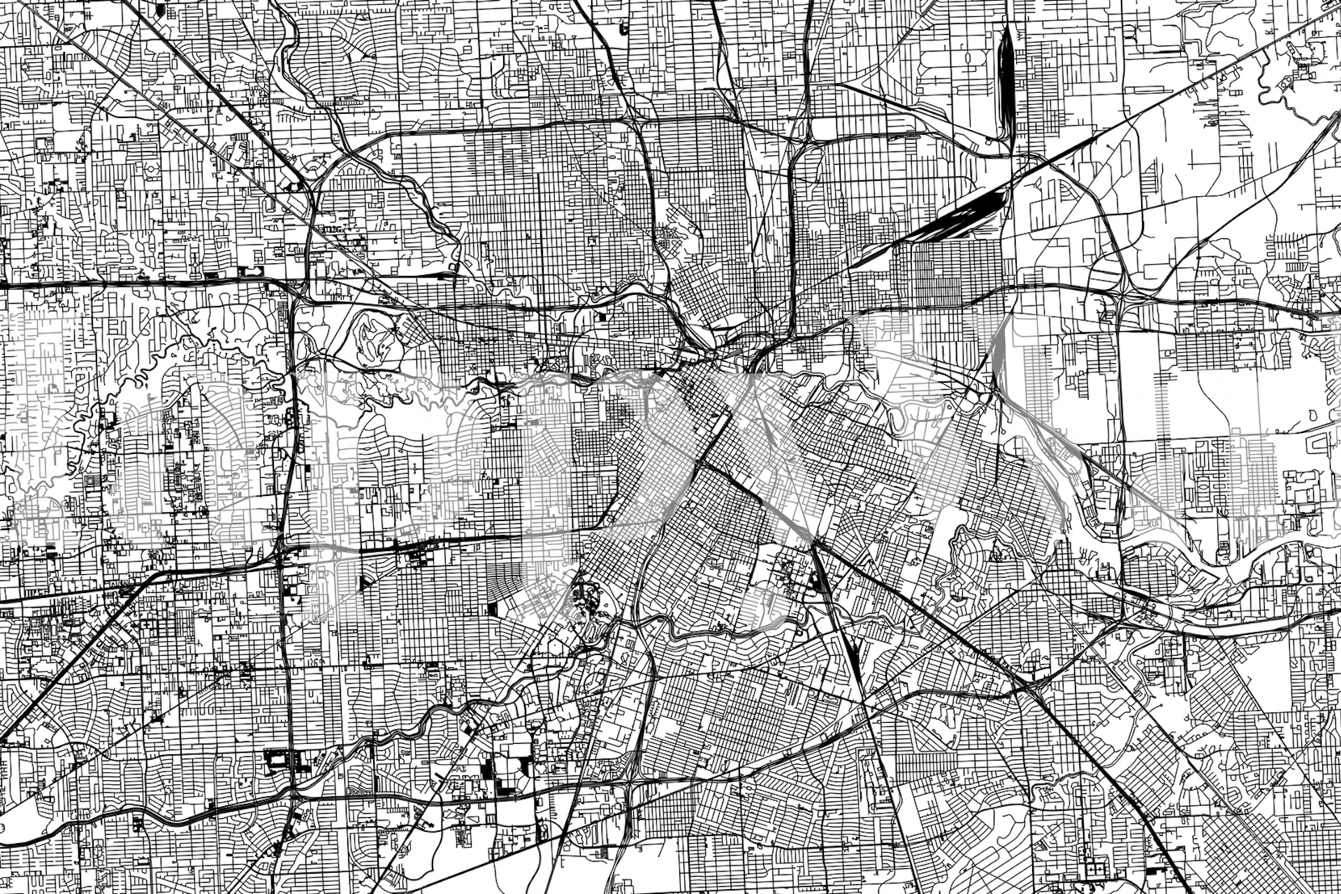 Intricate Houston City Map Wallpaper Mural