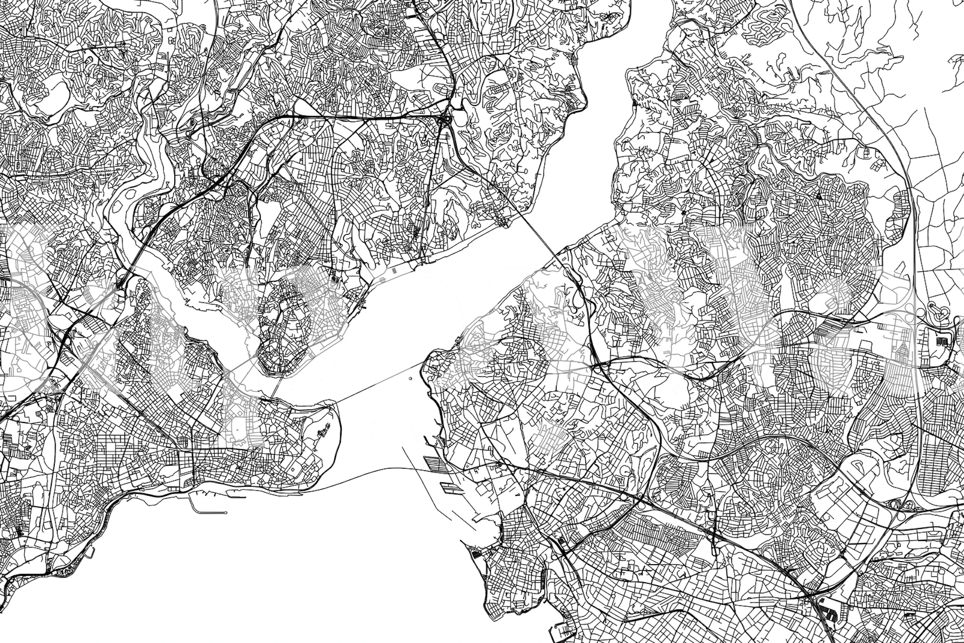 Intricate Istanbul Map Wall Mural Design