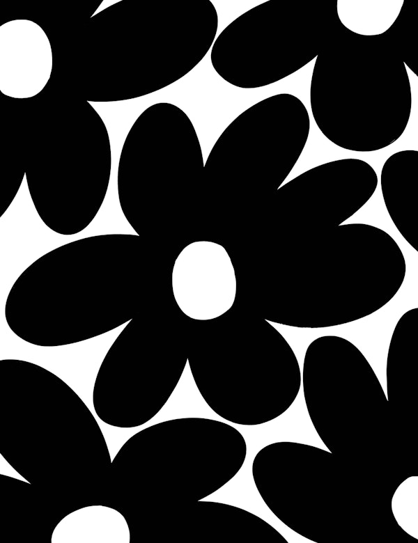 Retro Daisy Flowers in BW 1