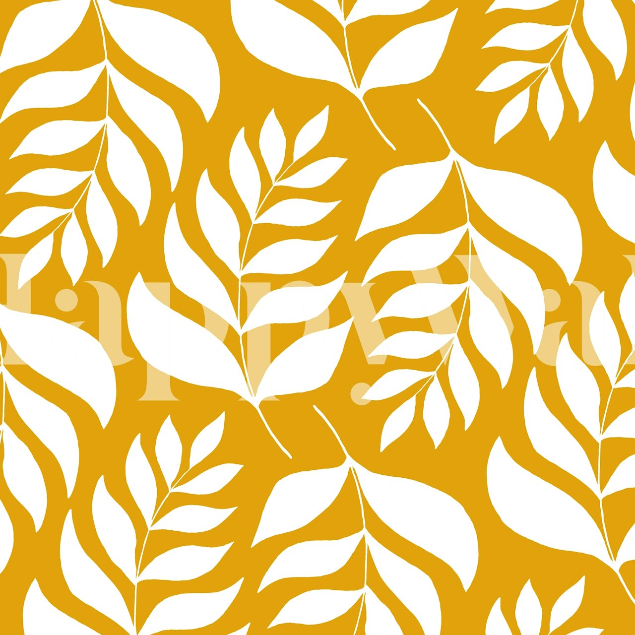 Simple branches pattern wall mural with leafy designs