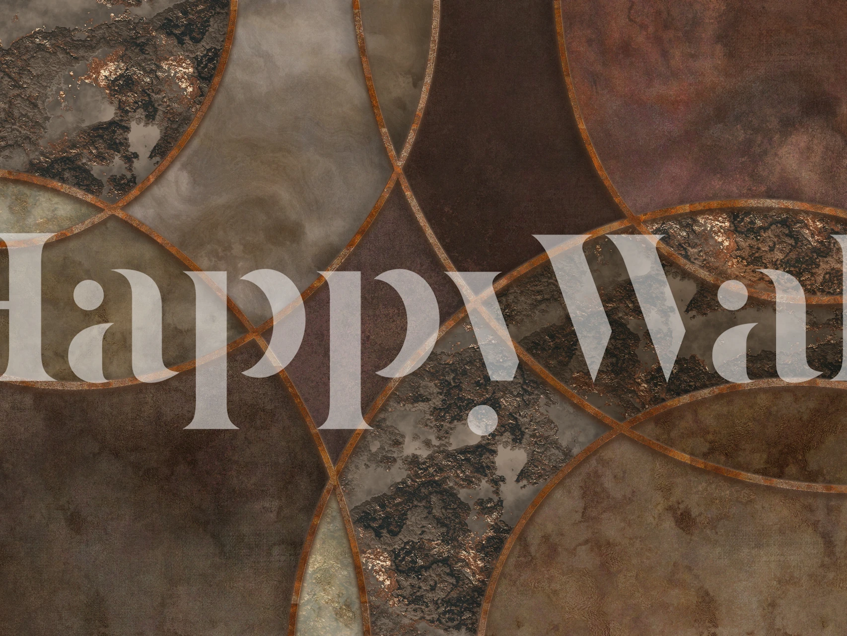 Geometric pattern with earthy tones and metallic accents wallpaper